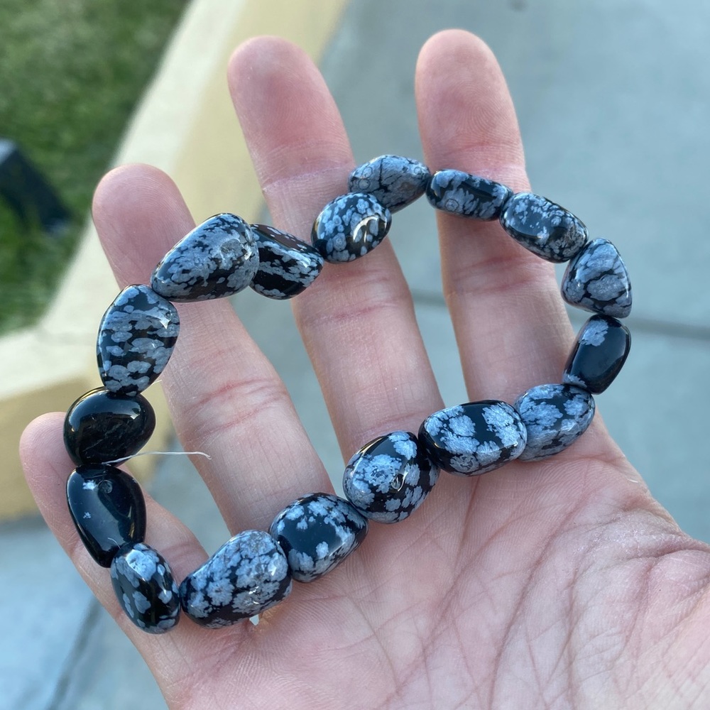 Snowflake obsidian bracelet